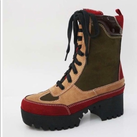 Multi Color Platform Combat Boot - Picture 2 of 8
